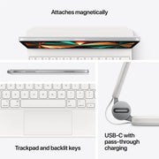Apple MJQJ3LL/A Apple Magic Keyboard for iPad Pro 11 inch (3rd, 2nd and 1st Generation) and iPad Air (5th and 4th Generation) US English White