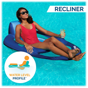 SwimWays Spring Float Recliner Inflatable Pool Lounger with Hyper-Flate Valve - 56