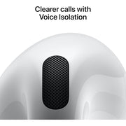 Apple AirPods 4 Wireless Earbuds with Active Noise Cancellation, H2 Chip, Wireless Charging Case, White, MXP93LL/A