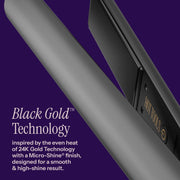 Hot Tools Pro Artist Black Gold Evolve Ionic Hair Straightening Iron, Ceramic Titanium Plates, 27 Heat Settings to 455F, 1.25 Inch, Black Gold, HT7123BG