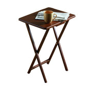 Mainstays PMTB01912-05 (2-Pack) Folding TV Tray Table Set in Walnut 19 x 15 x 26 inch