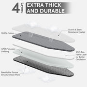 KINGRACK Floor Standing Ironing Board with Heat-Resistant Cotton Cover, Iron Rest, 7 Height Adjustable, 43x13 in, Gray, TYB1343H-22G