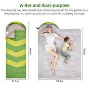 Invoker Direct Sleeping Bag, 3-4 Season Lightweight Waterproof Envelope Design, Hollow Cotton Insulation, 86.6 x 31.5 in, Portable for Camping Hiking Backpacking