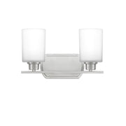 Quoizel Pruitt 14 Inch 2 Light Bath Vanity Lighting Fixture, Brushed Nickel, Transitional Style, PRUO8617BN