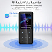 Telele 64GB Portable Digital Music Player with Bluetooth 5.0, Lossless Sound, FM Radio, HD Speaker, Black