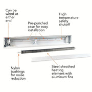 Cadet 5F1250W 60 in. 1,250-Watt 240-Volt Electric Baseboard Heater in White