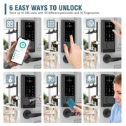COBIZI Smart Lock with WiFi, 3-in-1 Camera + Doorbell + Fingerprint Keyless Entry Door Lock, (Black)