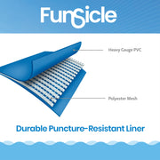 Funsicle 14ft Round Above Ground Metal Frame Swimming Pool, Puncture-Resistant 3-Ply Toughmesh, Includes FiltraBoost 800S Pump with AutoSkimmer, Blue, For Ages 6 and Up