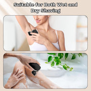 Obacre 5-in-1 Electric Shaver for Women, 7D Floating Head Razor, Waterproof Wet & Dry Cordless Body Groomer with Detachable Heads, Black