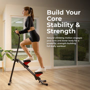 Sunny Health & Fitness Smart Foldable Stair Climber with Balance-Assist Cords, Adjustable Step Range, LCD Monitor, Bluetooth App Compatible, Dark Gray, SF-S025005