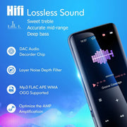 Telele 64GB Portable Digital Music Player with Bluetooth 5.0, Lossless Sound, FM Radio, HD Speaker, Black