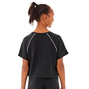 Girl's Sandwash T-Shirt, Size:XS 4/5, Black