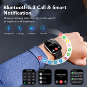 T60 Smart Watch For Android And iPhone IP68 Waterproof Smartwatch, Black - Lightweight