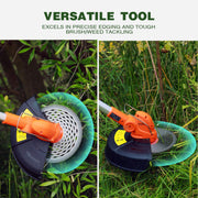 Ukoke Cordless Grass Trimmer and Brush Cutter, 40V Brushless Motor, 9-Inch Interchangeable Blade, 2.0Ah Lithium-Ion Battery with Charger, Adjustable Telescopic Shaft, Soft-Grip Handle, ST2308-B