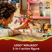 LEGO Ninjago Wyldfyre's Transforming Dragon Mech 2-in-1 Building Toy with 821 Pieces and 6 Minifigures, Ages 9+, 6585694