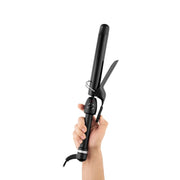 StyleCraft Stay-Temp Black Gold Ceramic Hair Curling Iron, 7-Inch Extended Barrel, 1.25 Inch, SCSC125BXL