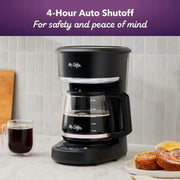Mr. Coffee 12-Cup Programmable Coffee Maker with Brew Later Feature, Grab-a-Cup Auto Pause, 4-Hour Automatic Shut-Off, Black, 91863920