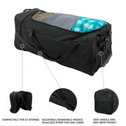 Travelers Club Luggage PG96-170-028-37 Protege 32-Inch Large Compactible Rolling Duffel Bag, Weather-Resistant 600D Polyester, 91.2-Liter Capacity, Built-In In-Line Skate Wheels, Adjustable Shoulder Strap, Gray