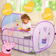 Sunny Days Entertainment Peppa Pig Ball Pit Crib Large Pop-Up Play Tent with 20 Duck Shaped Balls, Toddler Play Area 470769