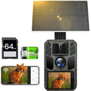 FKPCAM FK20 WiFi Trail Camera Solar Trail Cam 4K 64MP with Night Vision and IP67 Waterproof
