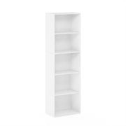 Furinno 11055WH 5 Tier Reversible Open Shelf Bookcase, White