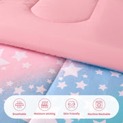 Sonive Full/Queen Kids Comforter Set, 7 Pieces, Super Soft Microfiber with Down Alternative Fill, Rainbow Star Design, All-Season