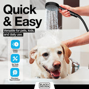 BLACK+DECKER 5-Setting Dual Handheld and Rainfall Shower Head with Anti-Clog Nozzles, 60in Stainless Steel Hose, Chrome BD0029