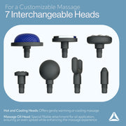 Reebok Hot & Cold Percussion Massager, 6 Speeds, Aromatherapy Compatible, Rechargeable, Portable Deep Tissue Relief, Blue