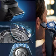 Philips Norelco Shaver 6000 Series 6900 SenselQ Wet & Dry Electric Shaver with SkinProtect Blades and Quick Clean Pod, Black and Gray, S9000/89