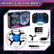 Force1 F1-ORBEXT-BLU Remote Control Drone Toy, Orbiter Extreme 360 LED STEM RC Drone, for Kids Ages 8 and Up