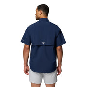 Columbia PFG Bahama II Men's Short Sleeve Button-Down Shirt, UPF 50 Sun Protection, Quick-Dry Nylon, Mesh-Lined Vents, Collegiate Navy, XL, 101165