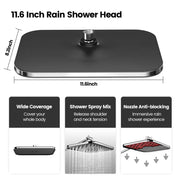 JOMOO 12 Inch Rainfall Shower Head Combo with Filtered Handheld High Pressure Shower Head, Chrome Finish, 71 Inch Extension Arm and Shower Hose 18344110851