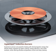 Rangaire 36 Inch Induction Cooktop, 5 HyperHeat Burners, Smooth Glass Ceramic Surface, Slide Touch Controls, 10900W, Child Lock, RCI361S