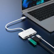 j5create JCA399 USB-C HDMI 4K 144Hz, USB 3.2 & USB-C with Power Delivery 100W, White