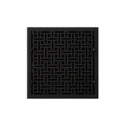Signature Hardware 925587-10-10 Wicker Style Cast Iron Floor Register, Black