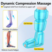 Comfytemp Leg and Foot Compression Massager, 360 Air Compression, 3 Modes, 5 Intensities, Adjustable Fit, Cordless, Black
