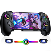 ESYWEN Mobile Gaming Controller for iPhone and Android with Hall Effect Joystick, Bluetooth Wireless, Rechargeable Battery, Adjustable RGB Lighting, MC300