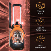 Vebreda 3300 PSI Electric Pressure Washer for Cars Homes Driveways, Patios Orange