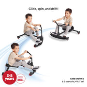 Radio Flyer Stingray Caster Scooter Ride-On for Kids, Adjustable Padded Seat, 360-Degree Spins, Solid Steel Frame, Black, Ages 3-8, 627Z