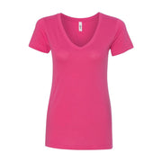 Next Level Women's Ideal V-Neck T-Shirt, Lightweight 60% Cotton 40% Polyester, Classic Fit, Tear-Away Label, N1540
