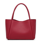 Alikpop Women's PU Tote Shoulder Purse, Adjustable Straps, Lightweight, Spacious, Red
