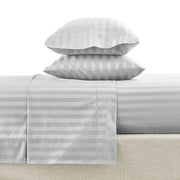 Hotel Style HS5401325722-56 4-Piece 600 Thread Count Grey Stripe Egyptian Cotton Adult Bed Sheets