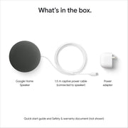 Google Home Smart Speaker with Gemini Voice Assistant, 360-Degree Sound, Porcelain, GA09978-US