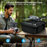 Lekufee Waterproof Hard Carrying Case for DJI Mavic 4 Pro Combo with Custom Foam Insert, Impact Resistant, Dustproof, Black, LK1202