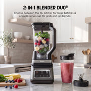 Ninja Professional Plus DUO Countertop Blender, 72 Oz Pitcher, 1400W Motor, 4 Speeds, 2 Auto-iQ Preset Programs, Single-Serve Cup, Black, BN750