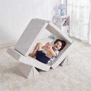 Idea Nuova Inc WK641301 Little Nest Modular Adventure Toddler Sofa, Soft Foam, Lunar Grey, 4-Piece Set