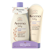 Aveeno Baby Calming Comfort Bath and Lotion Set with Natural Oat Extract, Lavender and Vanilla Scents, 2 Pieces