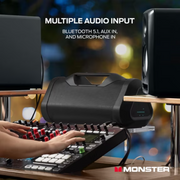 Monster Blaster 3.0 Portable Speaker, 120W Wireless Bluetooth Speaker, IPX5 Rechargeable Waterproof, Charge Out & Aux Input, Black