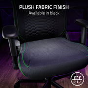 Razer Iskur V2 X Computer Gaming Chair with Built-In Lumbar Support, Widened Seat Base, High-Density Foam Cushions, Adjustable 152 Recline, 2D Armrests, Plush Fabric Finish, L33T Edition, RZRSC2025