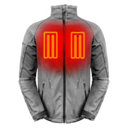 ActionHeat Men's 5V Battery Heated Softshell Jacket, Sharkskin Grey, Lightweight Flexible with 6000mAh Power Bank, 4.5+ Hours Heat, 81113715
